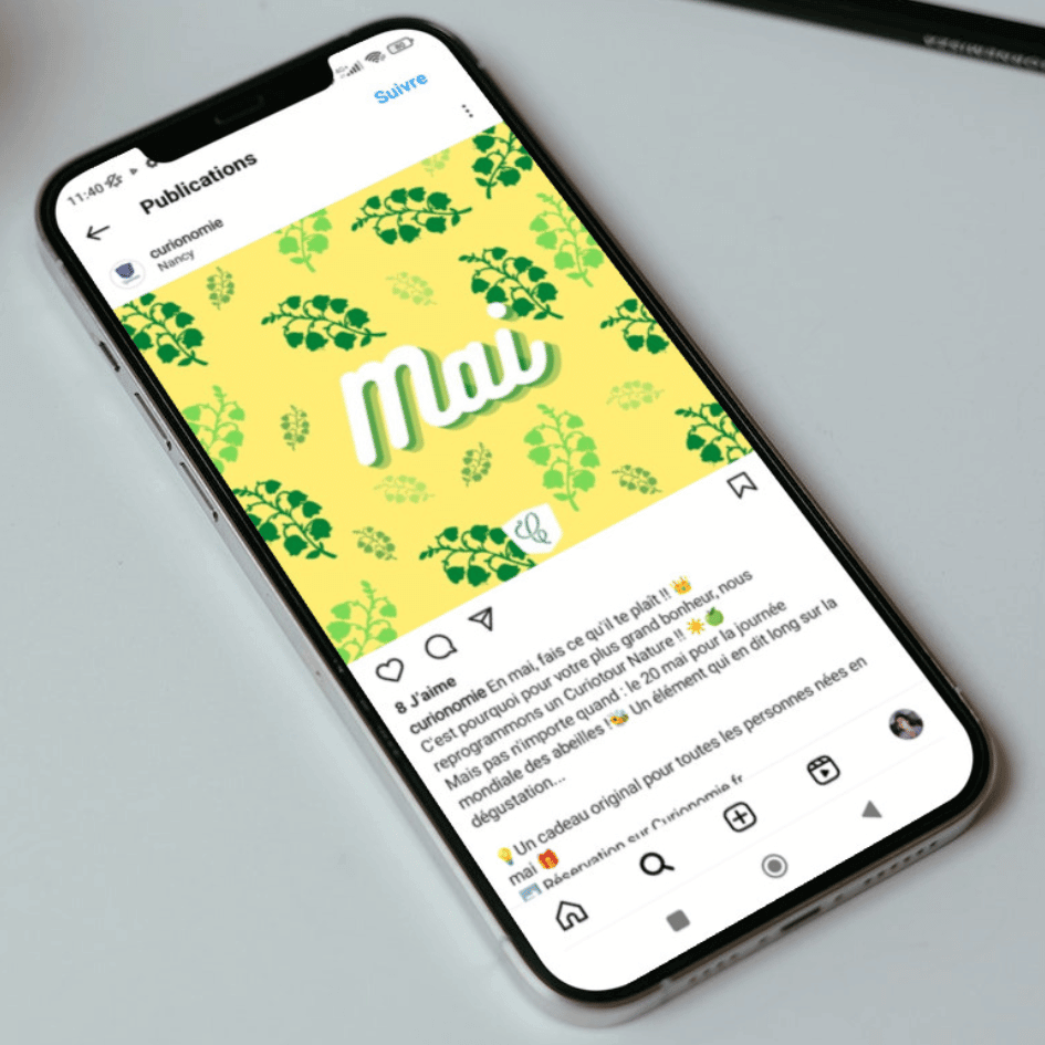 Création de posts pour les réseaux sociaux de l'agence évenementiel Curionomie