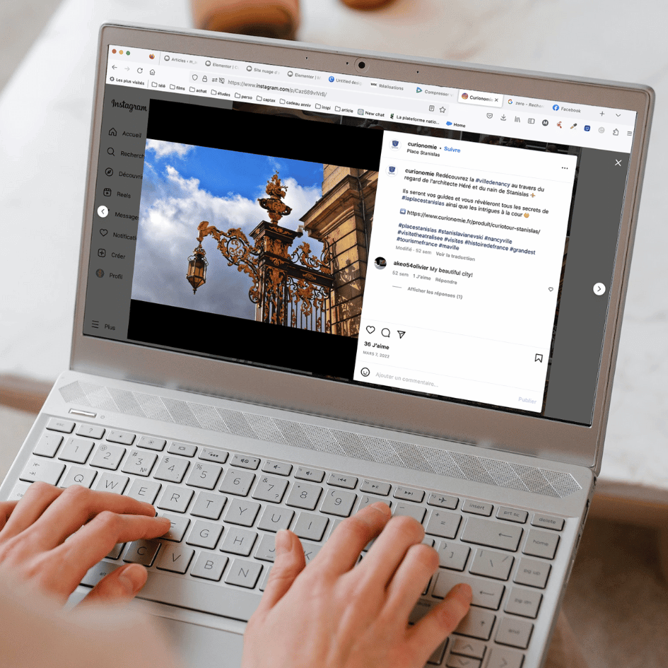 Création de posts pour les réseaux sociaux de l'agence évenementiel Curionomie